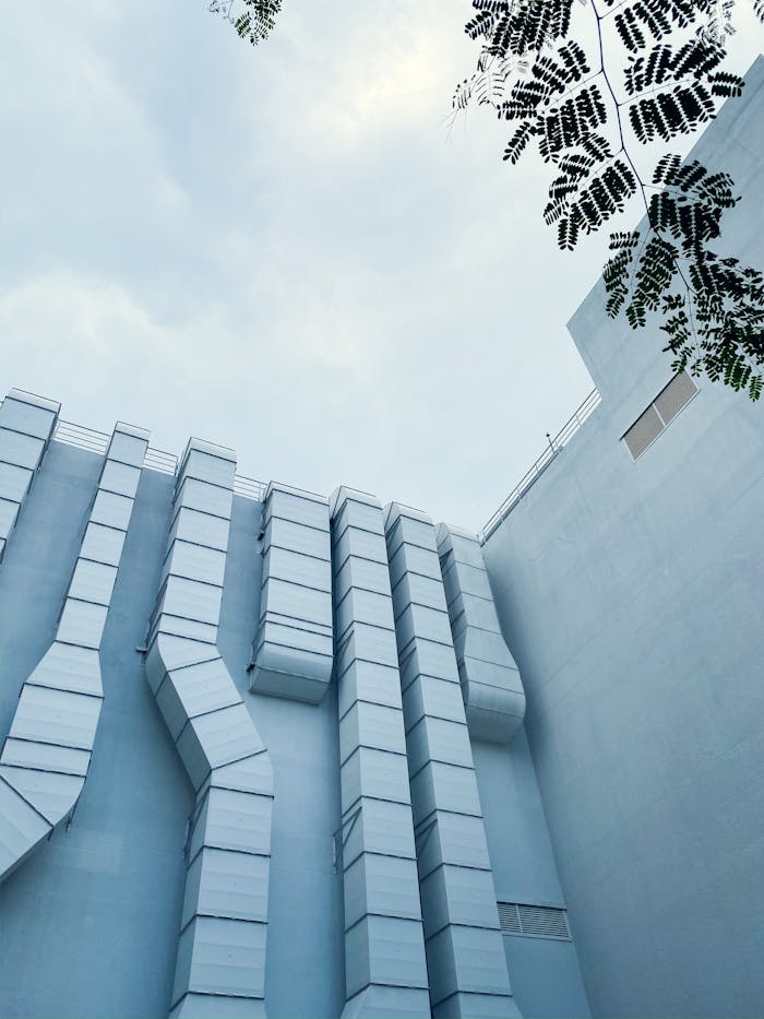 Low-Angle Shot of a Building under the Sky